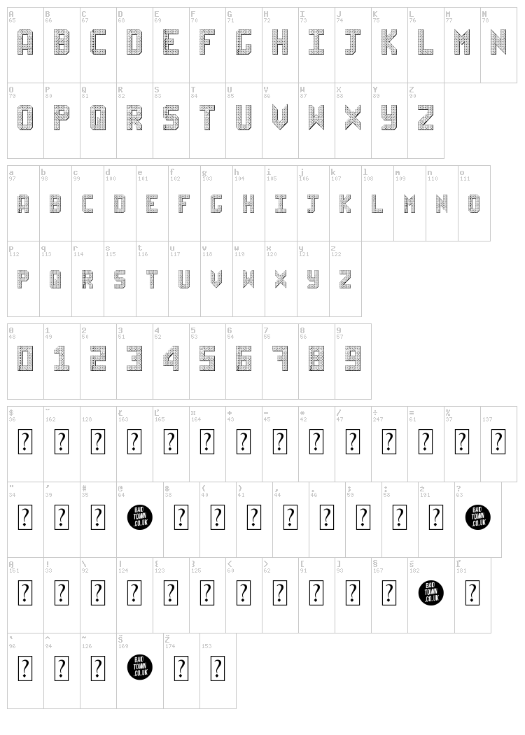 Sheff font map